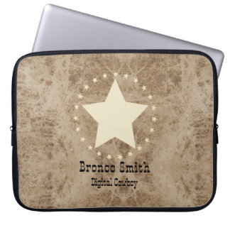Faux Leather Western Look Name & Title Laptop Sleeve