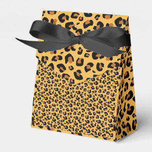 FAUX LEOPARD ANIMAL PRINT FAVOR BOX