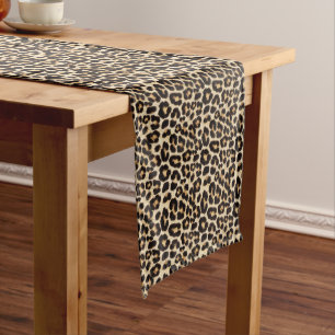 Faux Leopard Fur Beautiful Long Table Runner