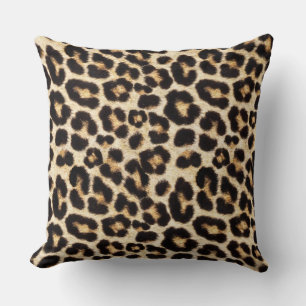 Faux Leopard Fur Fake Fur Throw Pillow