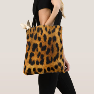 Faux Leopard Skin All Over Print Tote Bag
