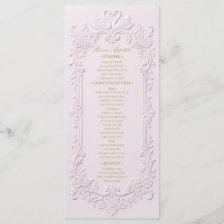 Faux Letterpress Effect Baroque Menu