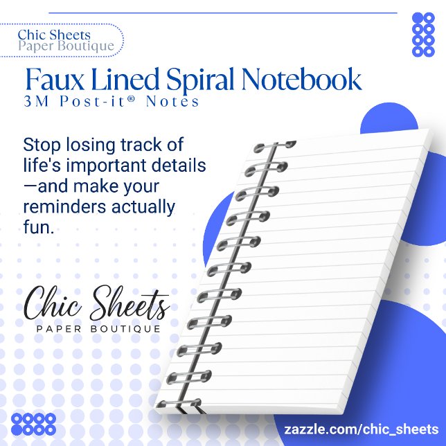 Faux Lined Spiral Notebook 3M Post-it® Notes (Creator Uploaded)