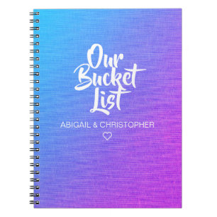 Faux Linen Our Bucket List Couple Keepsake Journal