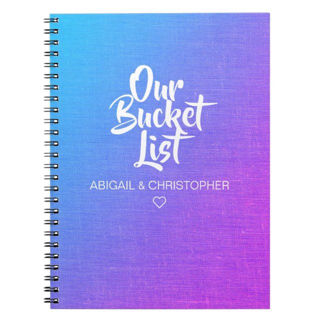 Faux Linen Our Bucket List Couple Keepsake Journal (Front)