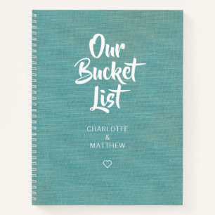 Faux Linen Our Bucket List Couple Keepsake Notebook