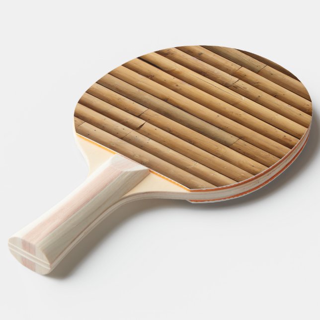 Faux Log Cabin Siding Ping Pong Paddle (Front Angle)