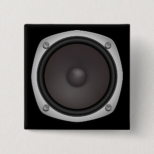 Faux Loudspeaker 2 Inch Square Button