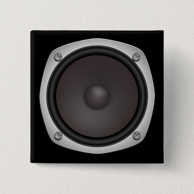 Faux Loudspeaker 2 Inch Square Button (Front)