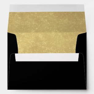 Faux Luxury Gold Black wedding Envelope