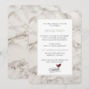 Faux Marble Alabaster Dîner Moderne Invitation
