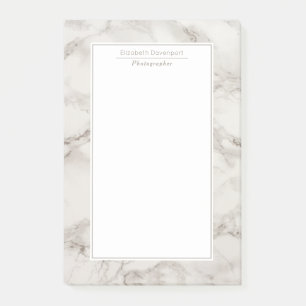Faux Marble Alabaster Taupe Tan Modern Post-it Notes