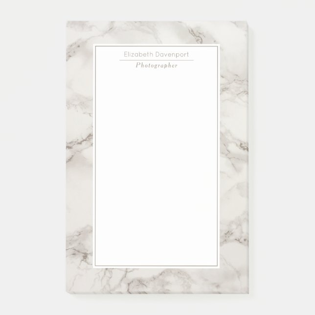 Faux Marble Alabaster Taupe Tan Modern Post-it Notes (Front)