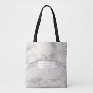 Faux Marble Alabaster Taupe Tan Modern Tote Bag