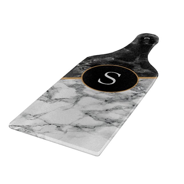 Faux Marble Cutting Board Personalized Letter (Corner)