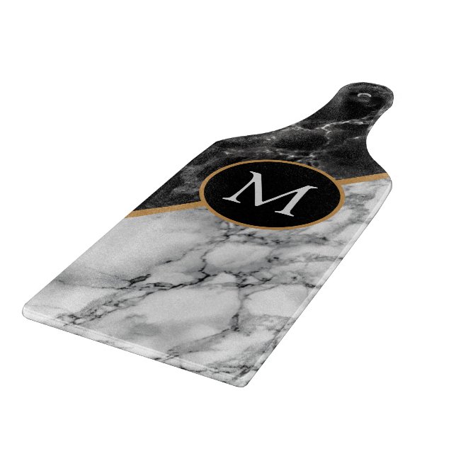 Faux Marble Cutting Board Personalized Monogram (Corner)