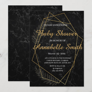 Faux Marble Geometric Baby Shower Invitation