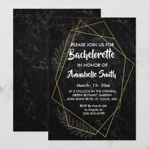 Faux Marble Geometric bachelor Invitation