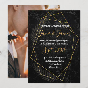 Faux Marble  Geometric Invitation