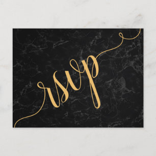 Faux Marble  Geometric rsvp Invitation Postcard