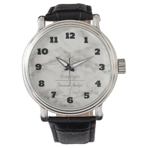Faux Marble in Taupe Personalized Watch