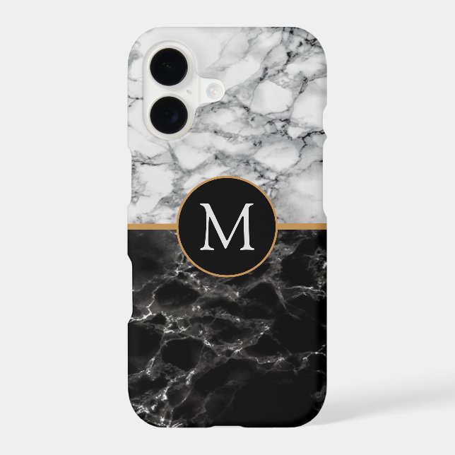 Faux Marble iPhone Case Personalized Your Letter (Back)