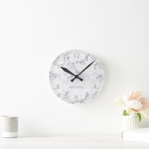 Faux Marble Look With Numbered Clock Face & Text