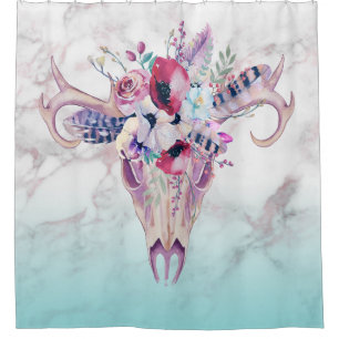 Faux Marble Ombre & Colourful Boho Skull