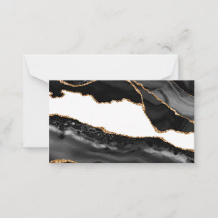 Faux Marbled Agate Black Stylish Stone Luxury Card