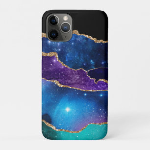 Faux Marbled Agate Stone Galaxy Sparkly Shining iPhone 11 Pro Case