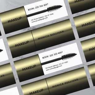 Faux mascara brush makeup artist mini business card