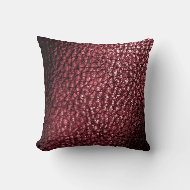 Faux Merlot Burgandy Metalic Print- Solid Throw Pillow (Front)