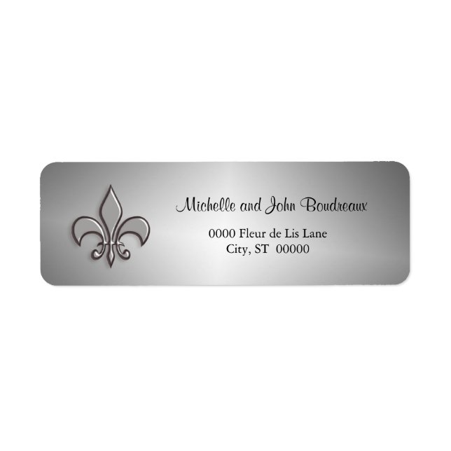 Faux Metal Argent Fleur de Lis (Devant)