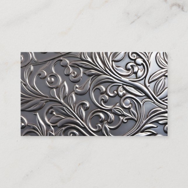 Faux Metal Carte de visite - Bossé damask unisex (Devant)