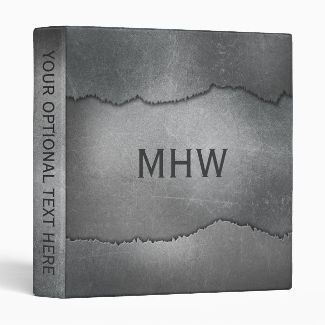 Faux Metal custom monogram & text binders (Front/Spine)