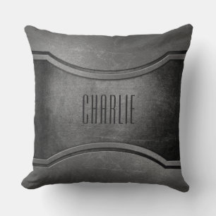 Faux Metal custom monogram throw pillows