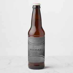 Faux Metal custom name bottle labels