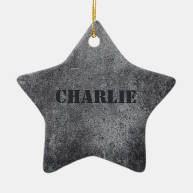 Faux Metal custom name star ornament (Front)