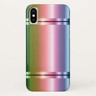 Faux Metal Gradient Purple To Green iPhone X Case
