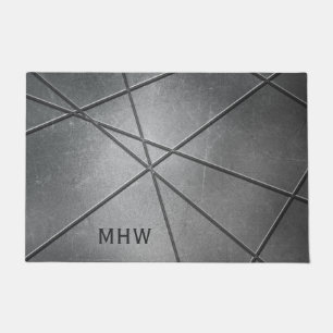 Faux Metal Pattern custom monogram door mat