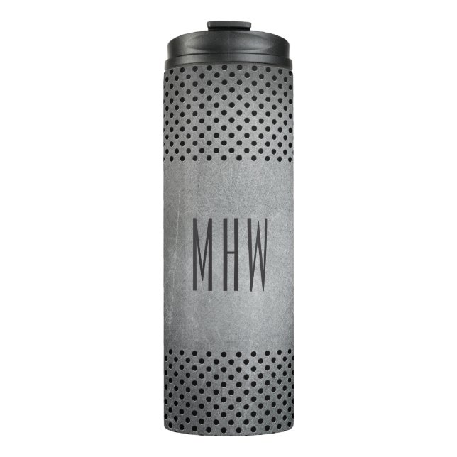 Faux Metal Pattern custom monogram tumbler (Front)