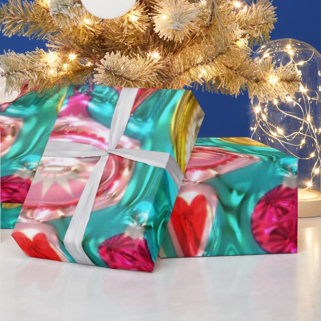 Faux Metallic Bulb Pattern Glossy wrapping paper (Holidays)
