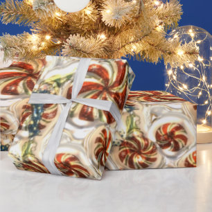 Faux Metallic Candy Pattern Glossy wrapping paper