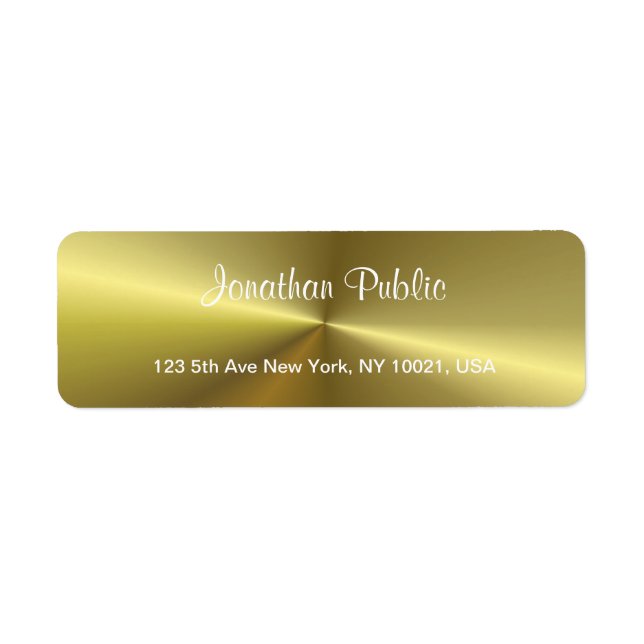 Faux Metallic Gold Creative Script Modern Template (Front)