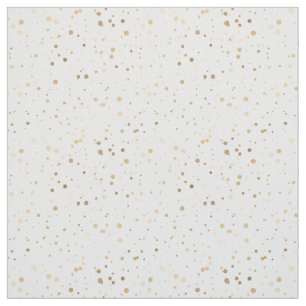 Faux Metallic Gold Foil Confetti Dots Patterned Fabric