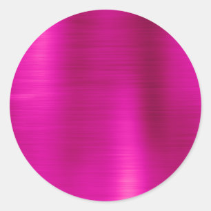 Faux Metallic Hot Pink Blank Classic Round Sticker