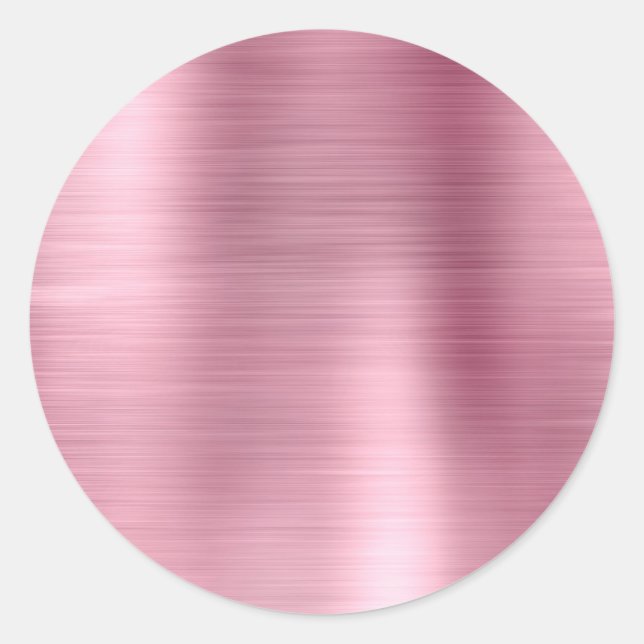 Faux Metallic Pink Blank Classic Round Sticker (Front)