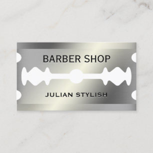 Faux metallic razor blade looking  business card