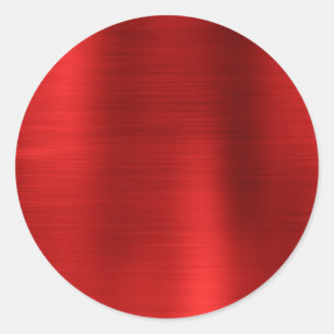 Faux Metallic Red Blank Classic Round Sticker