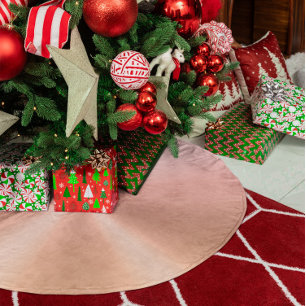 Faux Metallic Rose Gold Gradient Brushed Polyester Tree Skirt